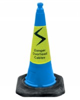 Danger Overhead Cables Cone 75cm